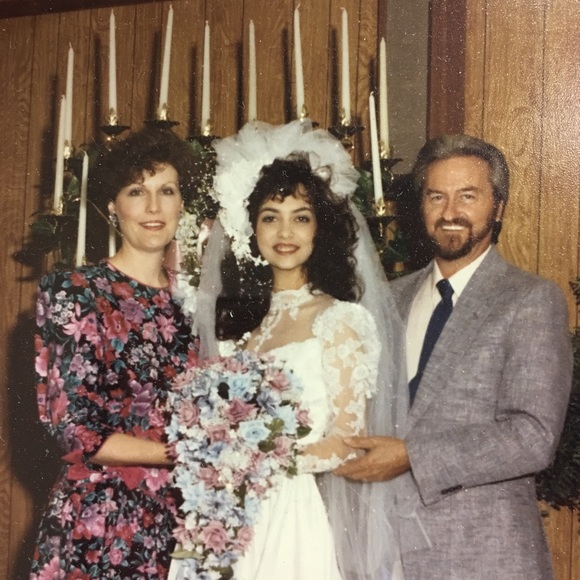 Wedding dress handmade 1975 muslin, lace size 12 - Picture 16 of 17